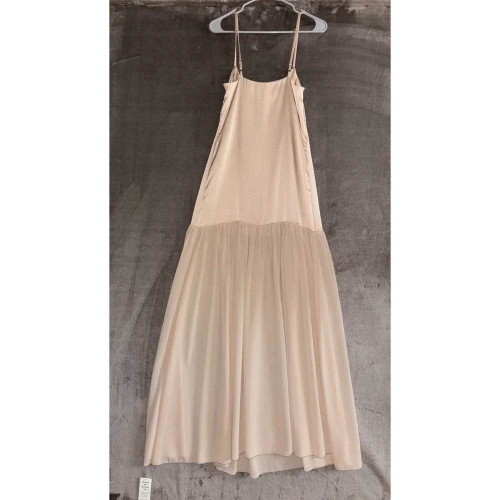 Show Me Your Mumu Dalia Maxi Dress Womens Small Champagne Luxe Satin Lined